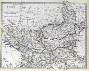 Карта 1829 года севера Османской империи.