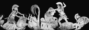 Избиение жителей. Рисунок с вазы V в. до н. э.
