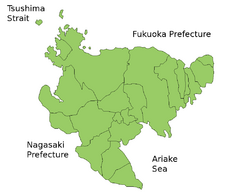 Карта префектуры Сага