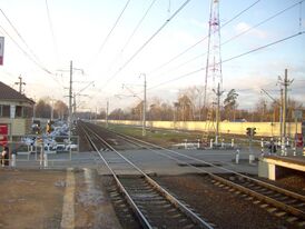 Железнодорожный переезд по Разинскому шоссе у платформы «Салтыковская» (до строительства Салтыковского путепровода)