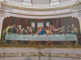 Мозаика по композиции Леонардо да Винчи «Тайная вечеря» (оригинал: Санта-Мария-делле-Грацие, Милан). 1872. Приходская церковь Св. Фомы, Ливерпуль, Англия