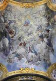 Дж. Бранди. Мадонна во Славе со святыми Сильвестром и Иоанном Крестителем. Роспись свода нефа. 1683—1684
