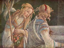 Дочери Иофора. Фрагмент фресок Сикстинской капеллы, Сандро Боттичелли