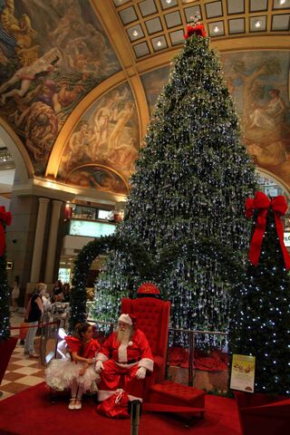 Рождественская ёлка и Папа́ Ноэль в торговом центре Galerías Pacífico, Буэнос-Айрес