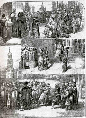 Сцены из «Димитрия», гравюра Эмиля Циллиха из журнала «Светозор», 1883