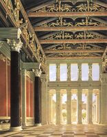 Церемониальный зал Королевского дворца на Афинском Акрополе. 1834. Акварель. Городской музей, Берлин