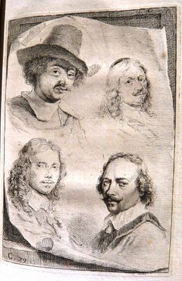 Ян Баптист Веникс (слева вверху) Иллюстрация из книги Арнолда Хаубракена 1719 года
