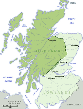 Деление Шотландии на Хайленд и Лоуленд