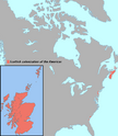 Шотландия на территориях Великобритании и Новая Шотландия на территориях Канады.