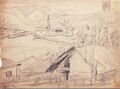 Штейнберг Э. А. «Деревня Шули», 1925 год. Бумага, карандаш, 25,5х35,2 см.