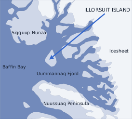 Расположение острова Убекент-Айланн