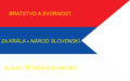 Другой флаг времён восстания 1848—1849 годов, также бывший флагом Словацкого национального совета. После Славянского съезда красный, синий и белый стали основными цветами словацких флагов.