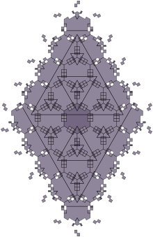 Фрагмент из 25 моноплиток, показывающий треугольную иерархическую структуру