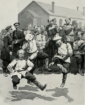 Пляска русских солдат около казарм (1913 год)