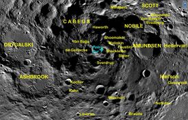 Южный полюс Луны (фото LRO)