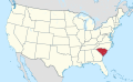 Южная Каролина на карте США