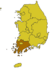Чолла-Намдо на карте Южной Кореи
