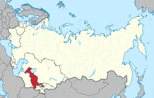 Узбекская ССР на карте СССР