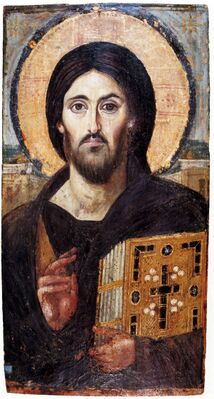 Христос Пантократор, одна из древнейших икон Христа, VI век, монастырь Святой Екатерины