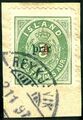 Почтовая марка на вырезке с надпечаткой нового номинала (1897) (Mi #18)