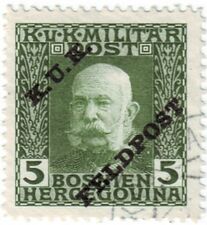 Австро-Венгрия: надпечатка полевой почты на марке военной почты в Боснии и Герцеговине (1914)