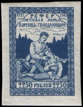 Марка из первого выпуска, 1921 (ЦФА [АО «Марка»] № 28) (Mi #165x; Sc #B14)