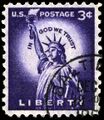 Статуя Свободы на марке США (Sc #1041) из серии «Свобода»[англ.], 1954—1965 (Sc #1030—1059)[^][^]
