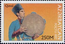 На почтовой марке Азербайджана