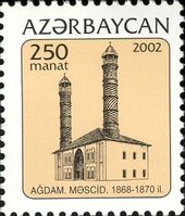 Марка Азербайджана с изображением мечети, 2002