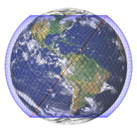 Группировка Starlink, фаза 1, первая орбитальная оболочка на высоте 550 км: 1584 спутника на 72 орбитах по 22 спутника в каждой