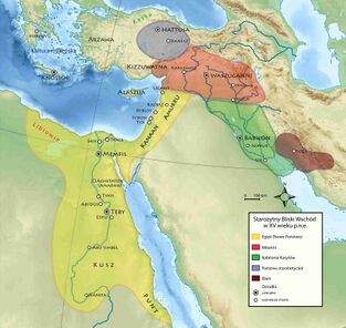 Митанни на карте Ближнего Востока в 1450 году до н. э.