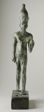Бронзовая статуэтка фараона (возможно Псаммута). Коллекция Фила Берга