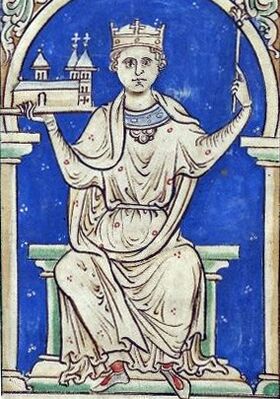 Король Стефан на миниатюре XIII века