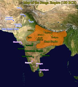 Приблизительные границы империи Шунга (185 г. до н.э.)