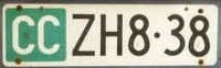 Switzerland CC Diplomatic license plate ZH8•38.jpg