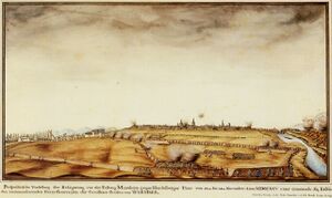 Осада Мангейма. Рисунок XVIII века