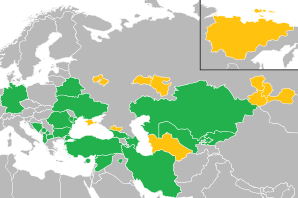 Цветная карта стран-участниц Тюрквидения 2015