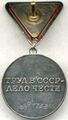 Медаль «За трудовую доблесть»: реверс раннего варианта с треугольной колодкой