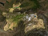 Снимок территории Таджикистана со спутника.