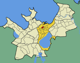 Микрорайон Сюдалинн на карте Таллина (выделен красным цветом)