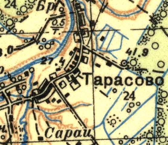 План деревни Тарасово. 1939 год