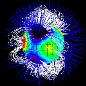 Магнитное поле Тау Скорпиона, картированое с помощью эффекта Зеемана-Доплера.