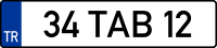 Taxi vehicle license plate of Istanbul.svg
