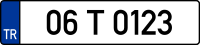 Taxi vehicle license plate of Turkey.svg