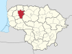 Тельшяйский район (выделен красным) на карте Литвы