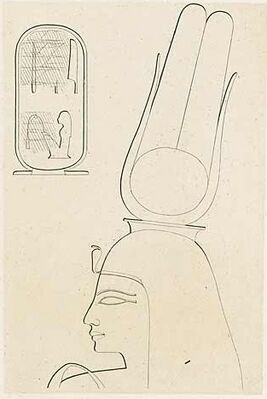 Срисовка изображения Тэи в храме Ахмима (из Denkmäler Лепсиуса)