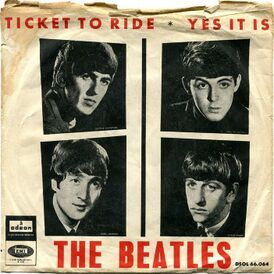 Обложка сингла The Beatles «Ticket to Ride» (1965)