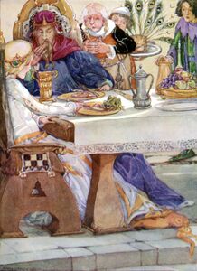 Лягушонок за столом, иллюстрация Анны Андерсон (1874—1930)