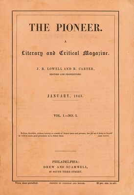 The Pioneer, Vol. I, No. I, Drew and Scammell, Philadelphia, January, 1843