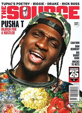 Обложка The Source за ноябрь 2013 года, на которой изображён рэпер Pusha T